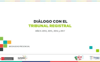 DIÁLOGO CON EL TRIBUNAL REGISTRAL 2014 al 2017