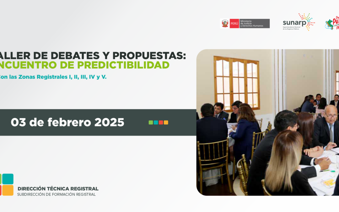 Taller de Debates y Propuestas: encuentro de Predictibilidad con las zonas registrales I, II, III, IV y V – año 2025