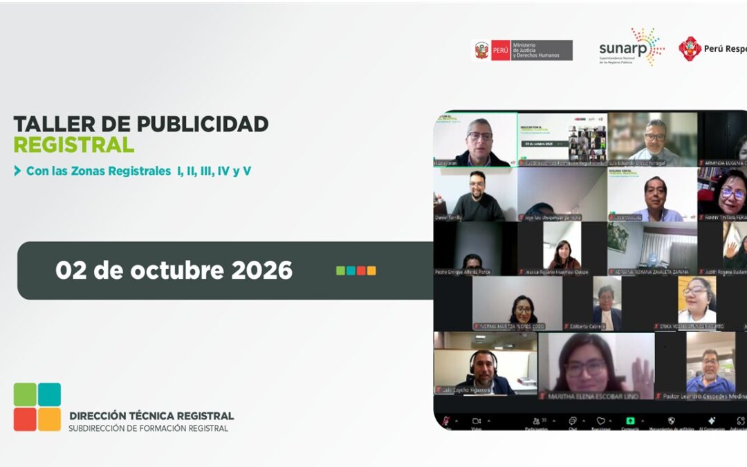 III Taller de Publicidad Registral con las Zonas Registrales I, II, III, IV y V – 2026